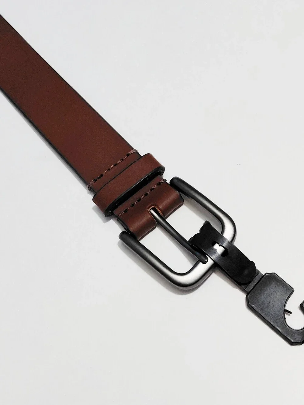 TIMBERLAND Men's Brown Leather Belt Size 44